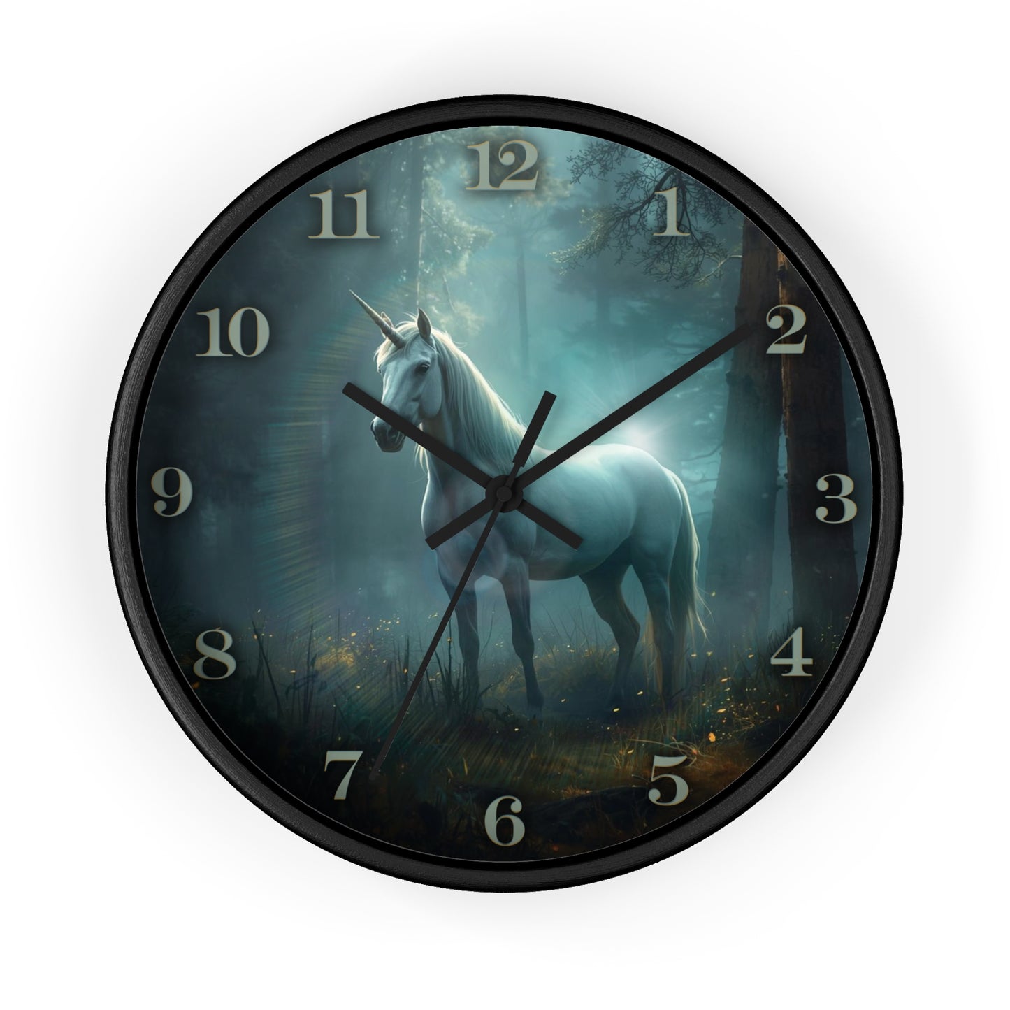 Mystical Unicorn Wall Clock – Enchanted Forest Fantasy 10" Decor