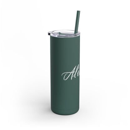 “Alive-ish” Matte Tumbler – 20oz Maars Skinny Tumbler with Straw | Chalk Script Hydration Statement