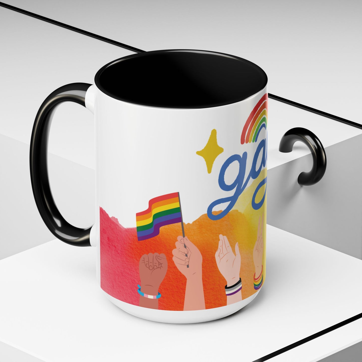 Bold Pride Accent Mug | Fun LGBTQ+ Gift | 11oz & 15oz Options