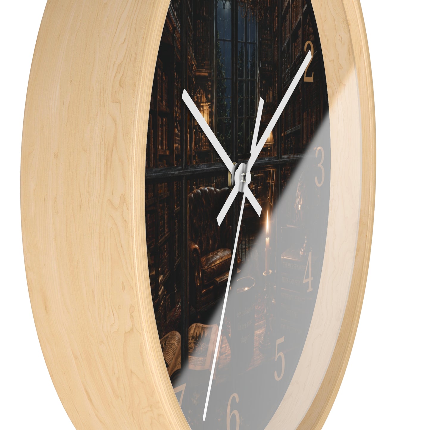 Dark Academia Library Wall Clock