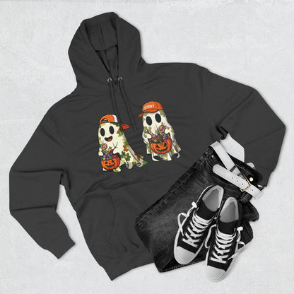 Trick-or-Treater Ghost Hoodie – Cute Camo Halloween Design | Premium Fleece (Front & Back Print) – Lane Seven LS14001