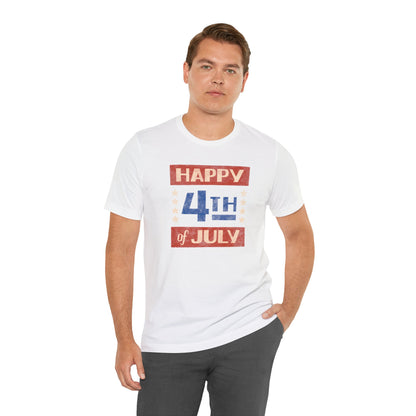 Happy 4th / Land of the Free Tee – Dual-Sided Print – Unisex Bella + Canvas Jersey T-Shirt