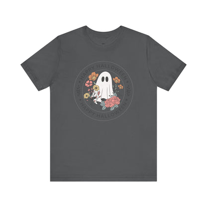 Happy Halloween Floral Ghost Tee – Bella+Canvas 3001
