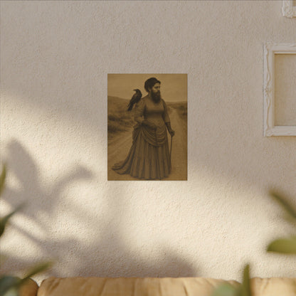Bearded Lady with Crow – Matte Canvas Print (Gallery-Wrapped) 0.75"