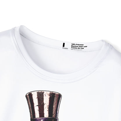 Uncle Sam Gasmask Tee – Dystopian Americana Sports Shirt (Unisex AOP) Moisture Wicking