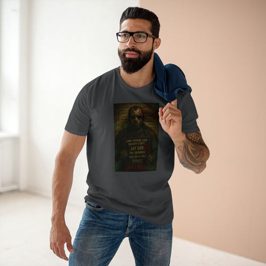 Jason Voorhees Horror Mugshot Tee – Premium AS Colour 5001 Shirt