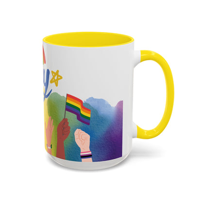 Bold Pride Accent Mug | Fun LGBTQ+ Gift | 11oz & 15oz Options