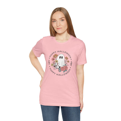 Happy Halloween Floral Ghost Tee – Bella+Canvas 3001