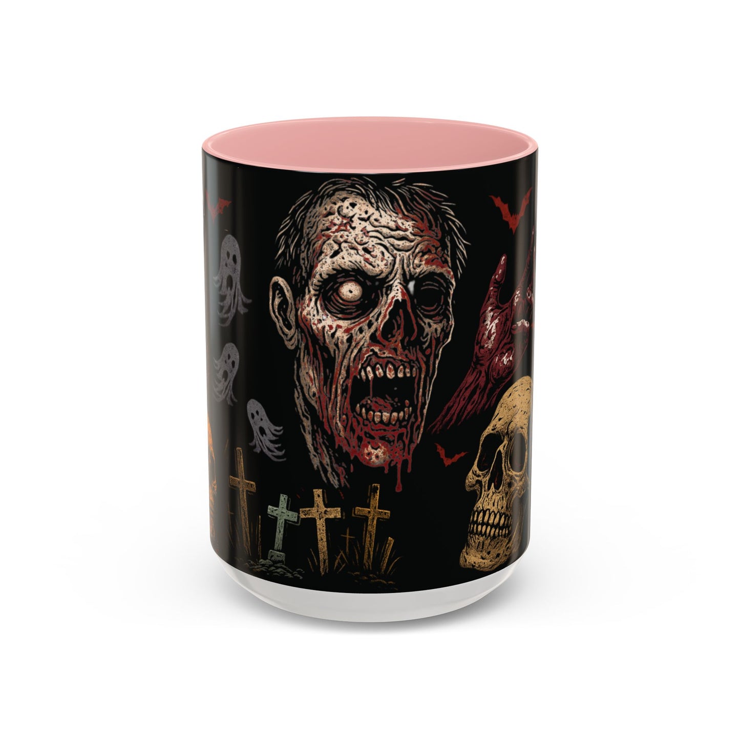 Horror Coffee Mug – Zombie Graveyard Halloween Design – 11oz & 15oz Ceramic – Creepy Goth Kitchen Decor