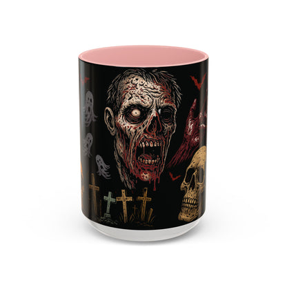 Horror Coffee Mug – Zombie Graveyard Halloween Design – 11oz & 15oz Ceramic – Creepy Goth Kitchen Decor