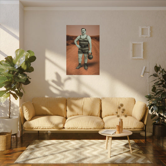 The Strongman – Matte Canvas Print (Gallery-Wrapped) 0.75" – Vintage Circus-Inspired Canvas Wall Art