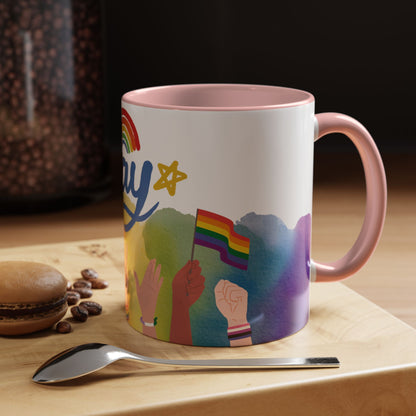 Bold Pride Accent Mug | Fun LGBTQ+ Gift | 11oz & 15oz Options