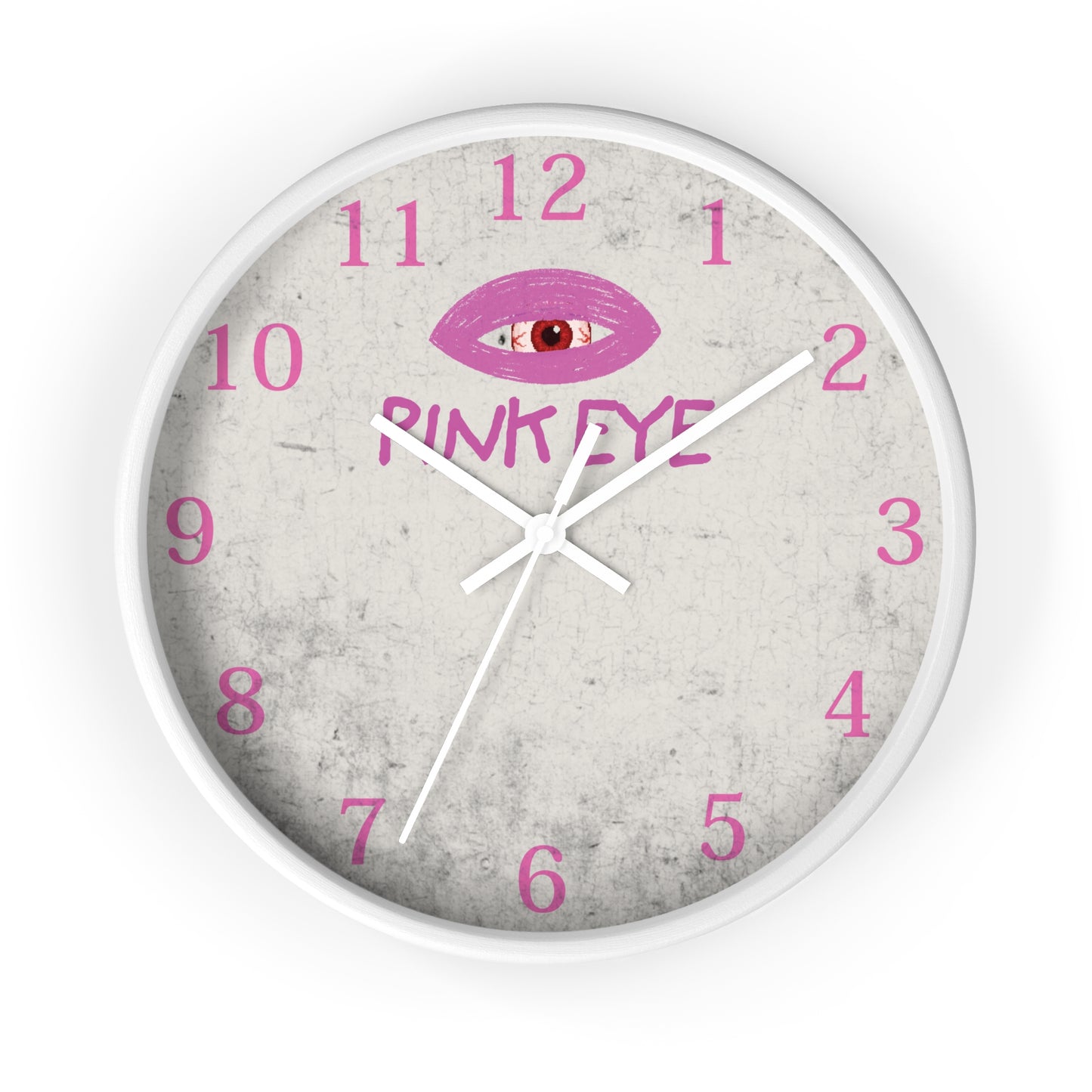 10" Pink Eye Wall Clock
