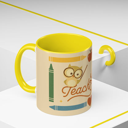 Teach Love Inspire Color Accent Mug (11oz/15oz) – Teacher Gift • Back to School • Durable Ceramic, Dishwasher & Microwave Safe
