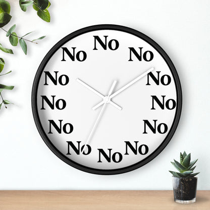 Funny Sarcastic Wall Clock – All Hours Say NO – Boutique 10” Clock for ADHD, Burnout & Passive Aggression Decor