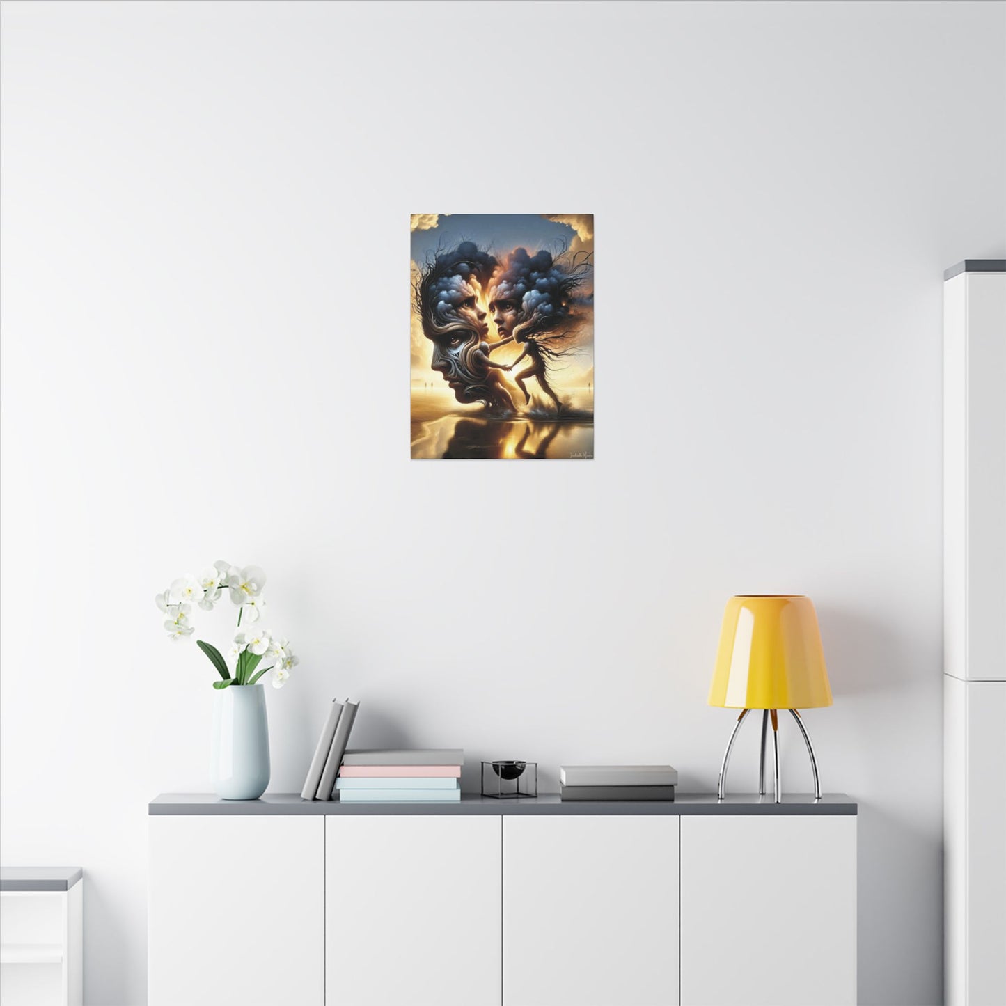 The Insatiable Lovers – Surreal Fantasy Canvas Wall Art | Premium Stretched Print