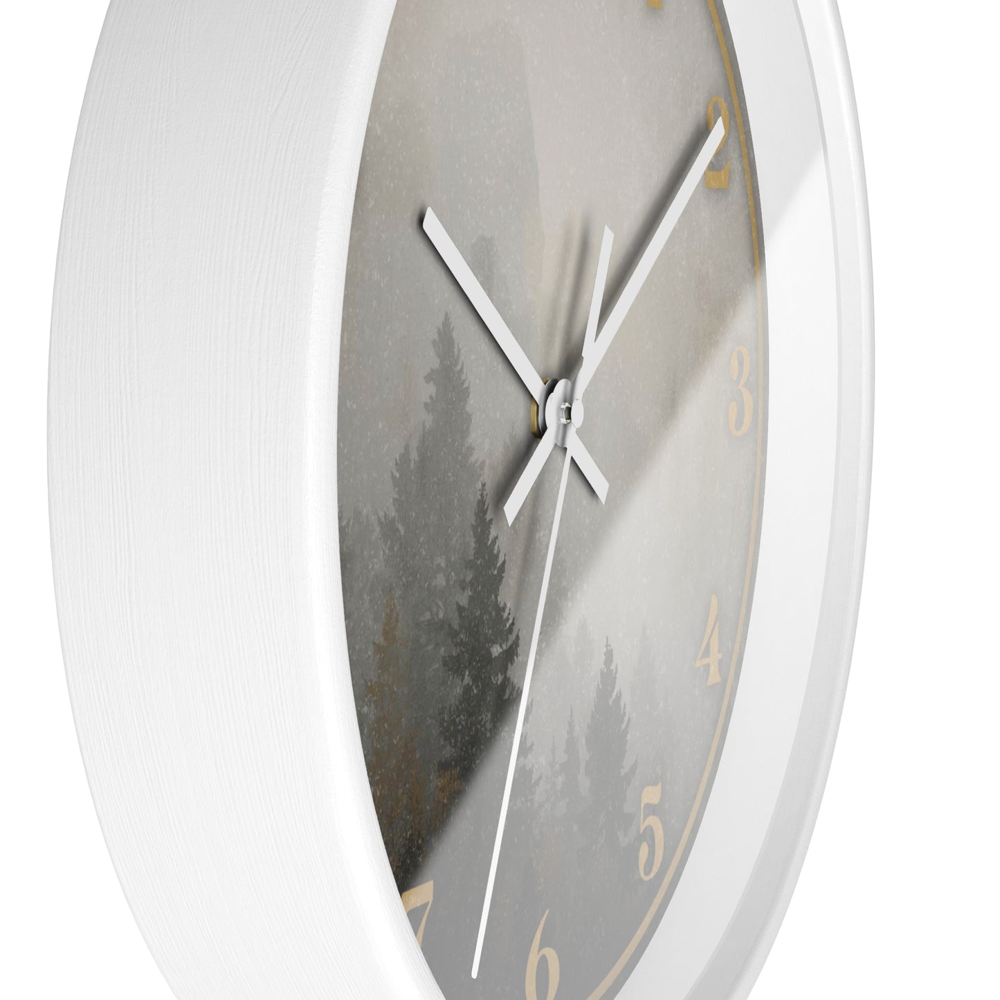 Fog & Pines Minimalist Forest 10" Wall Clock