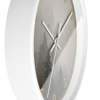 Fog & Pines Minimalist Forest 10" Wall Clock