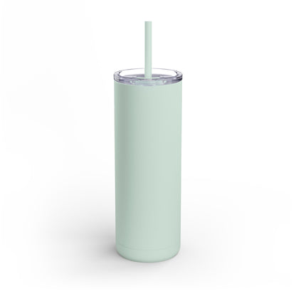 “Getting Shit Done” Matte Tumbler – 20oz Maars Skinny Tumbler with Straw | Chalk Script Hydration Statement
