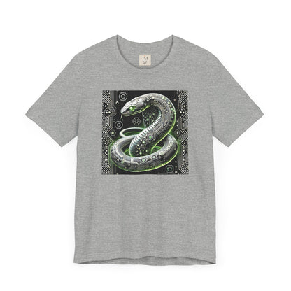Cyber Snake Unisex Short Sleeve Tee - Futuristic Design for Tech Enthusiasts