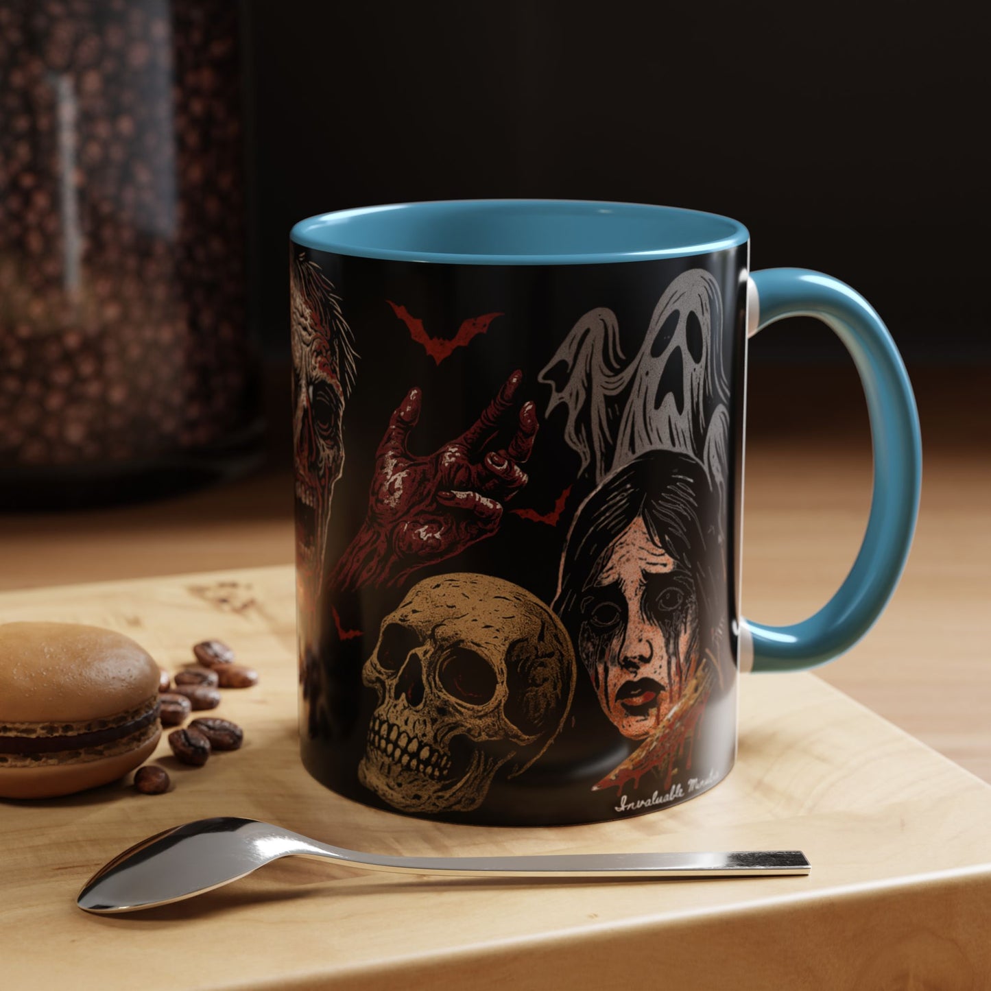 Horror Coffee Mug – Zombie Graveyard Halloween Design – 11oz & 15oz Ceramic – Creepy Goth Kitchen Decor