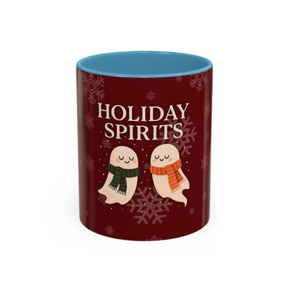 Holiday Spirits Ghost Mug – Cute Christmas Coffee Cup (11oz & 15oz, High-Gloss Accent Colors)