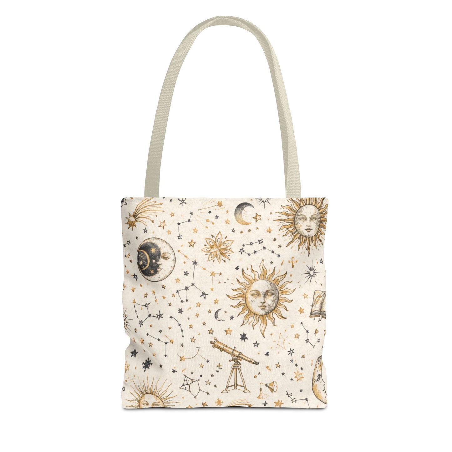 Celestial Sun & Moon Canvas Tote Bag