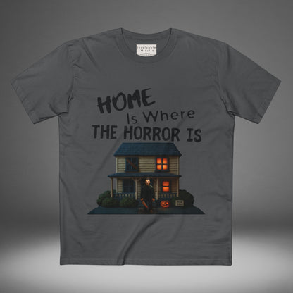 Home Is Where The Horror Is — Slasher House Unisex Tee | AS Colour 5001