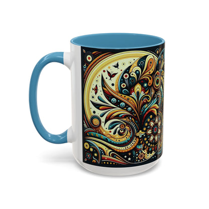 ☕️ Accent Coffee Mug (11, 15oz) – Beautiful Boho Style Graphic 🌿