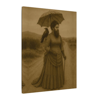 Bearded Lady with Crow – Matte Canvas Print (Gallery-Wrapped) 0.75"