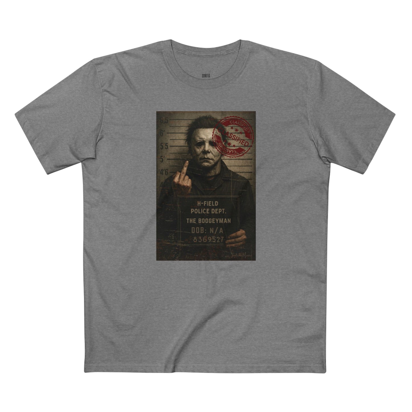 Michael Mugshot Tee – Distressed Horrorcore Slasher Shirt Premium Tee