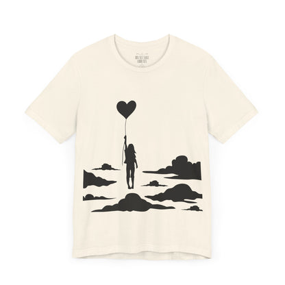 🎈 Up and Away Tee – Heart Balloon Silhouette