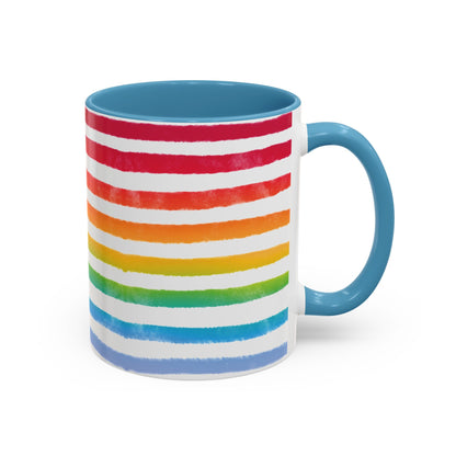 🌈 Bold Rainbow Stripes Pride Mug | 11oz/15oz | Purple Accent