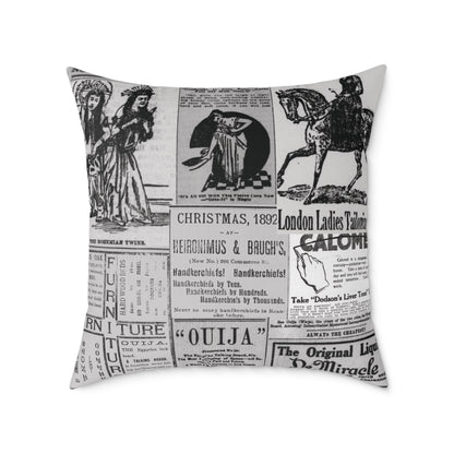Occult Americana – Vintage Ads Collage Art - CanvasThrow Pillow