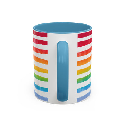 🌈 Bold Rainbow Stripes Pride Mug | 11oz/15oz | Purple Accent
