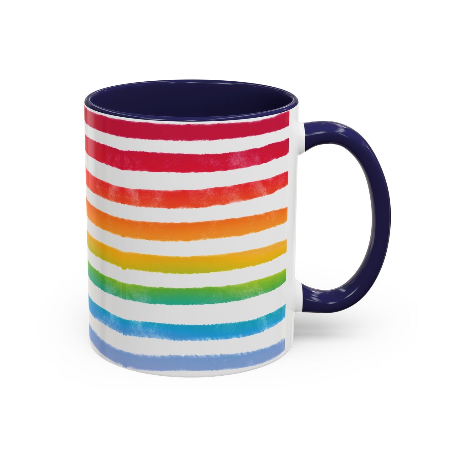 🌈 Bold Rainbow Stripes Pride Mug | 11oz/15oz | Purple Accent