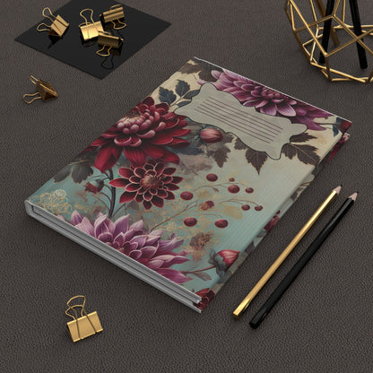 Floral Hardcover Journal, Matte Finish, Elegant Notebook for Writers, Gift for Students, Art Journal, Floral Stationery