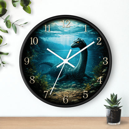 Loch Ness Monster Wall Clock – Nautical Mythical Sea Serpent 10" Decor