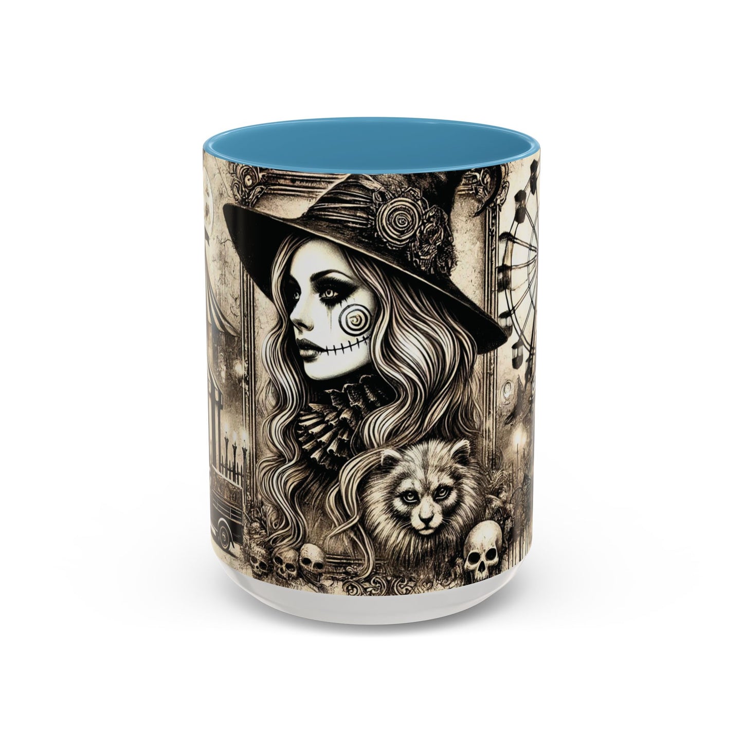 Creepy Circus Witch Mug | Vintage Halloween Accent Coffee Mug (11oz/15oz)