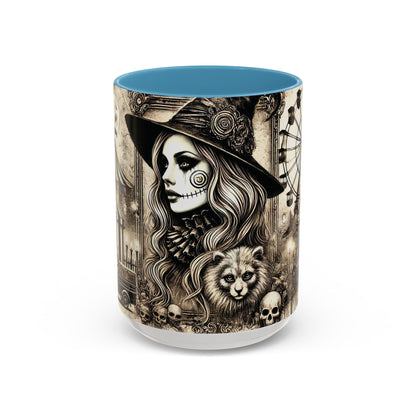 Creepy Circus Witch Mug | Vintage Halloween Accent Coffee Mug (11oz/15oz)