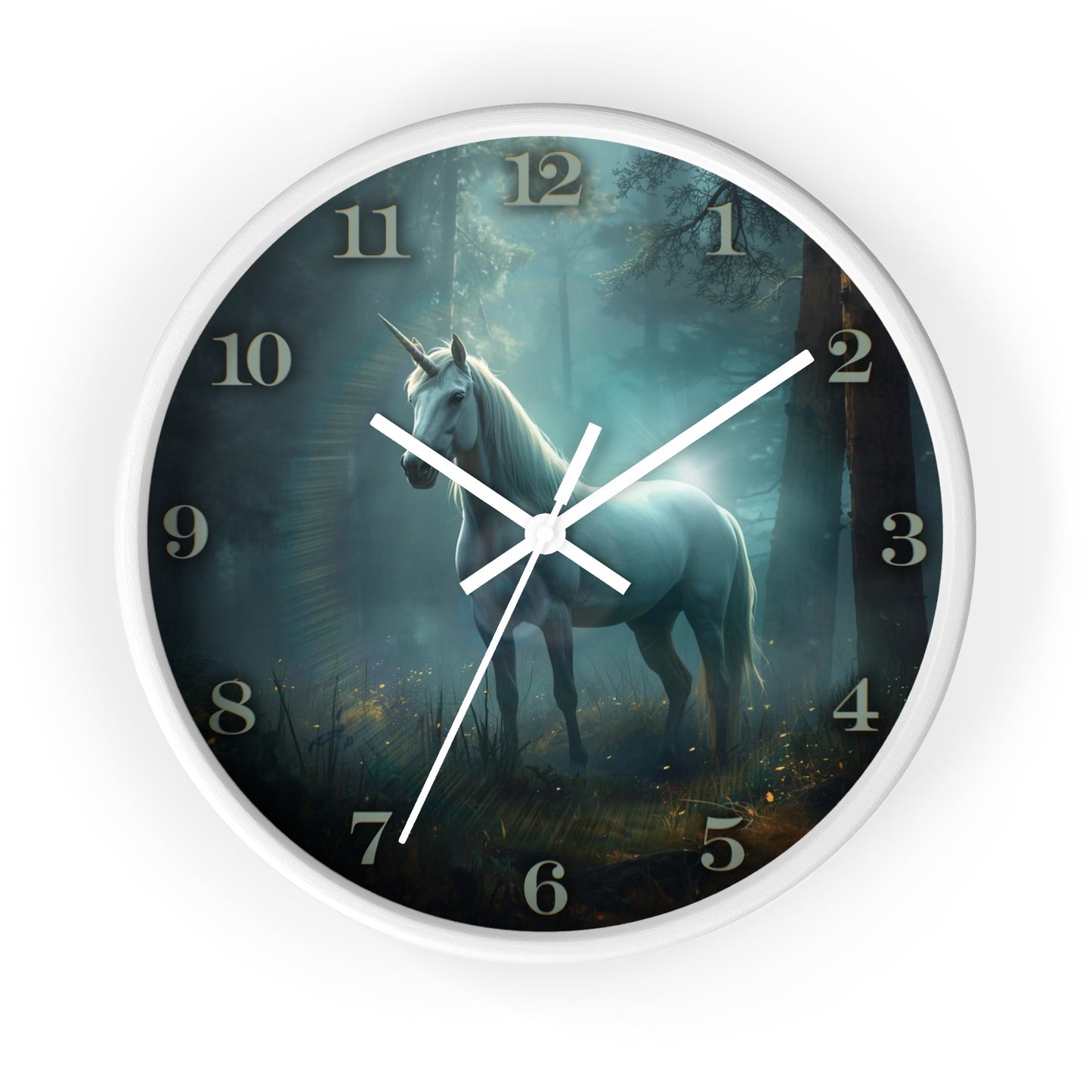 Mystical Unicorn Wall Clock – Enchanted Forest Fantasy 10" Decor