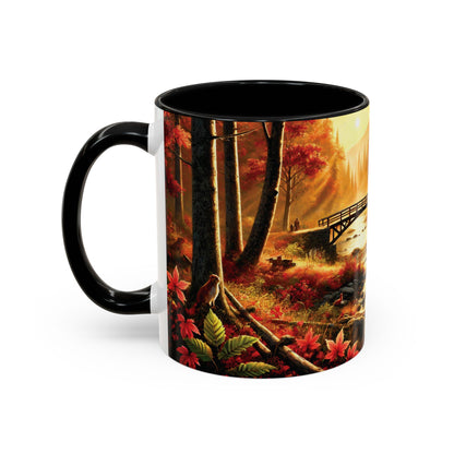 Cozy Autumn Cabin Mug | Fall Vibes Accent Coffee Mug (11oz/15oz)