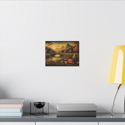 Ghost in the Garden – Autumn Halloween Landscape Canvas Print
