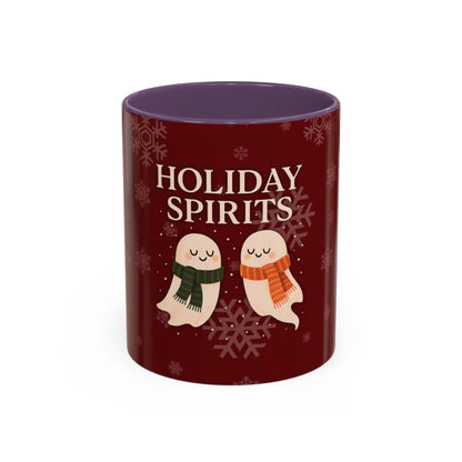Holiday Spirits Ghost Mug – Cute Christmas Coffee Cup (11oz & 15oz, High-Gloss Accent Colors)