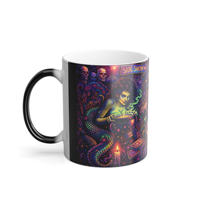 Creepy Carnival Snake Man Color Morphing Mug