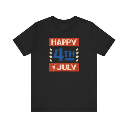 Happy 4th / Land of the Free Tee – Dual-Sided Print – Unisex Bella + Canvas Jersey T-Shirt