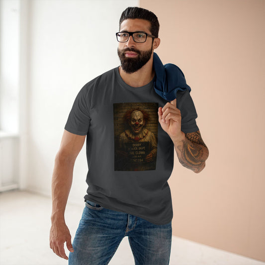 Creepy Clown Mugshot T-Shirt – Premium AS Colour 5001 Horror Tee