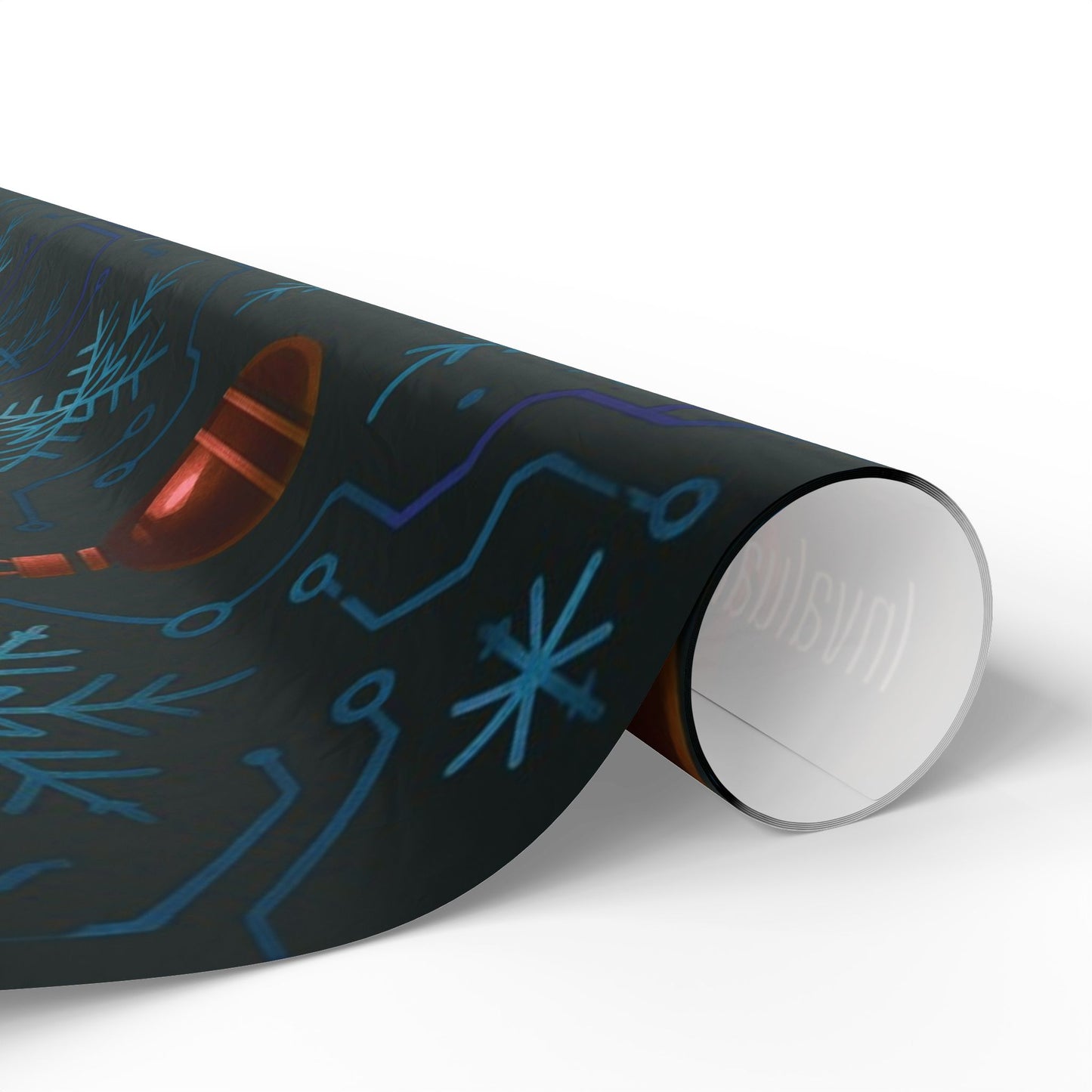 Cyber Yule Circuit – Luxury Christmas Wrapping Paper, Seamless Designer Gift Wrap, 30" Roll (Matte/Gloss)