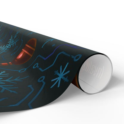 Cyber Yule Circuit – Luxury Christmas Wrapping Paper, Seamless Designer Gift Wrap, 30" Roll (Matte/Gloss)