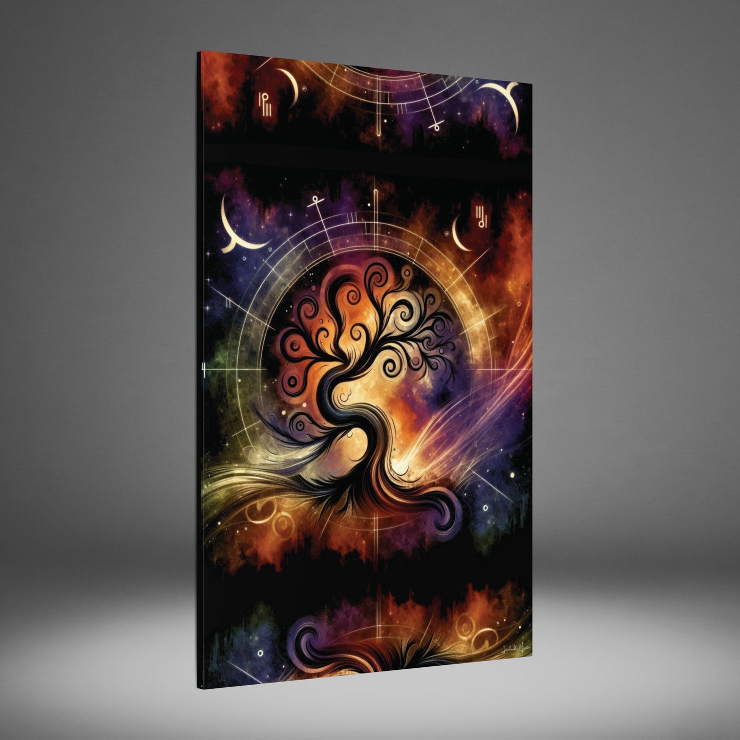 Cosmic Tree of Life – Celestial Galaxy Canvas Print (0.75" Stretched) | Mystical Boho Wall Art